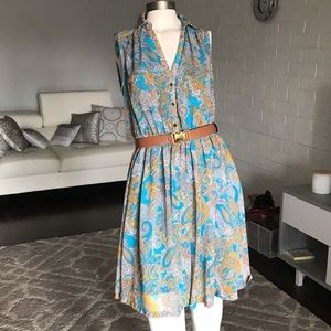 H&M Belted Paisley Dress
